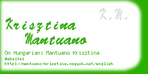 krisztina mantuano business card